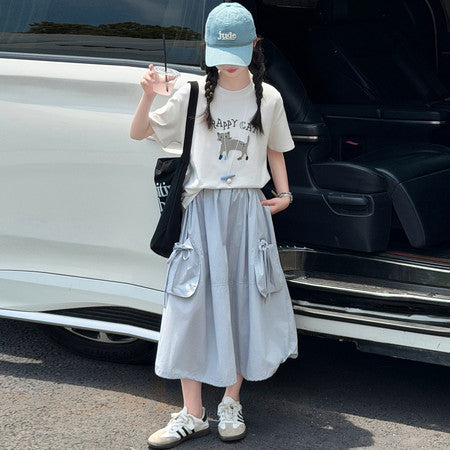 苹果甜甜&6621款猫咪潮T口袋裙套装260513001