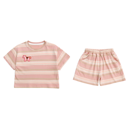 韩嘟服饰&条纹小马短袖套装061409