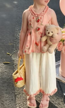 小妖乖&A草莓花边套装260527002