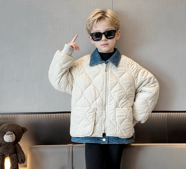 韩菓儿（甜心班纳）&A2388款牛仔航线假两件棉服26072801